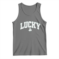 Retro Lucky Tank Top St Patricks Day Irish Shamrock Varsity