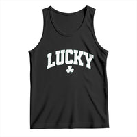 Retro Lucky Tank Top St Patricks Day Irish Shamrock Varsity