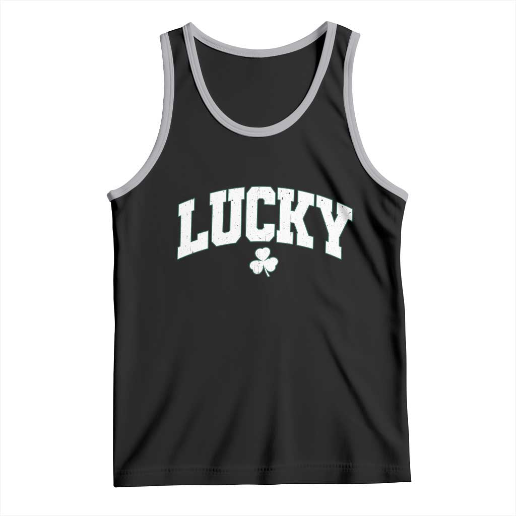 Retro Lucky Tank Top St Patricks Day Irish Shamrock Varsity