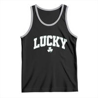 Retro Lucky Tank Top St Patricks Day Irish Shamrock Varsity