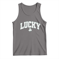 Retro Lucky Tank Top St Patricks Day Irish Shamrock Varsity