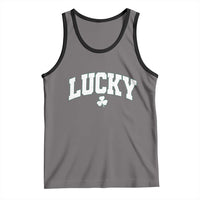 Retro Lucky Tank Top St Patricks Day Irish Shamrock Varsity