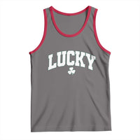 Retro Lucky Tank Top St Patricks Day Irish Shamrock Varsity