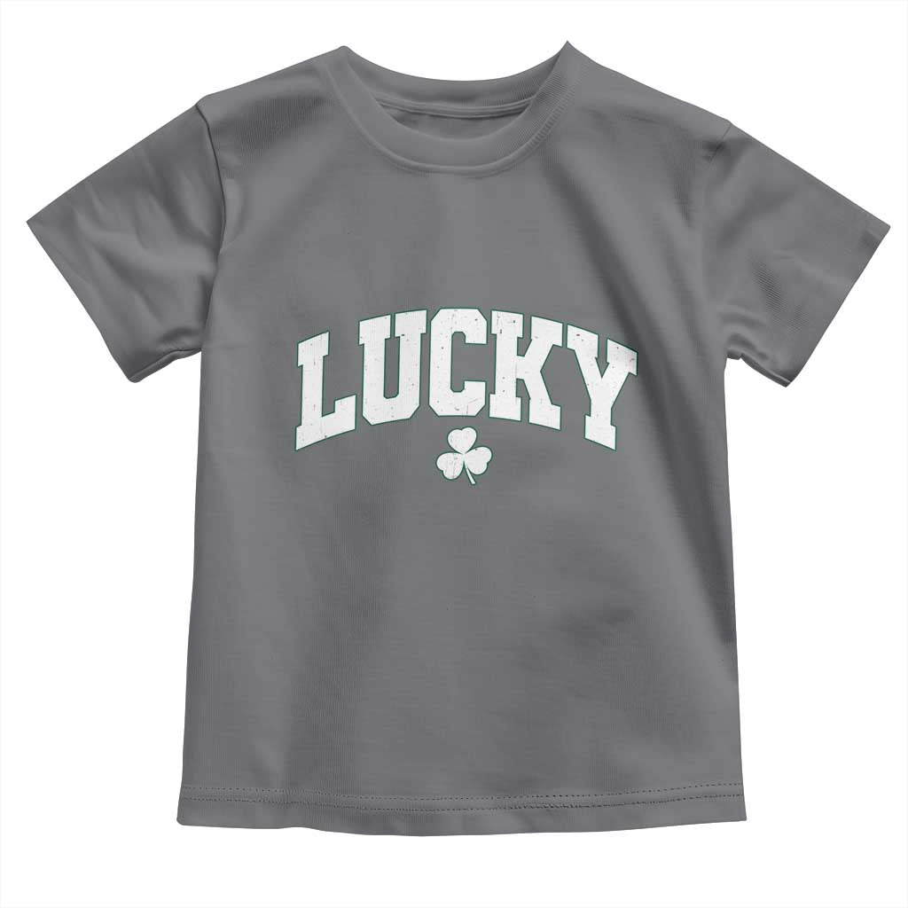 Retro Lucky Toddler T Shirt St Patricks Day Irish Shamrock Varsity