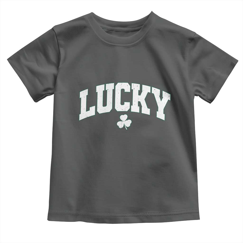 Retro Lucky Toddler T Shirt St Patricks Day Irish Shamrock Varsity