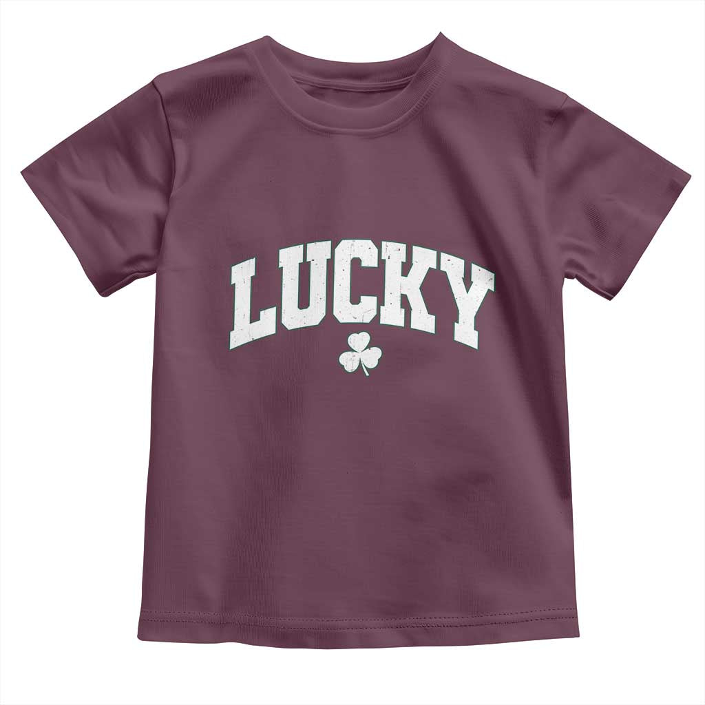 Retro Lucky Toddler T Shirt St Patricks Day Irish Shamrock Varsity