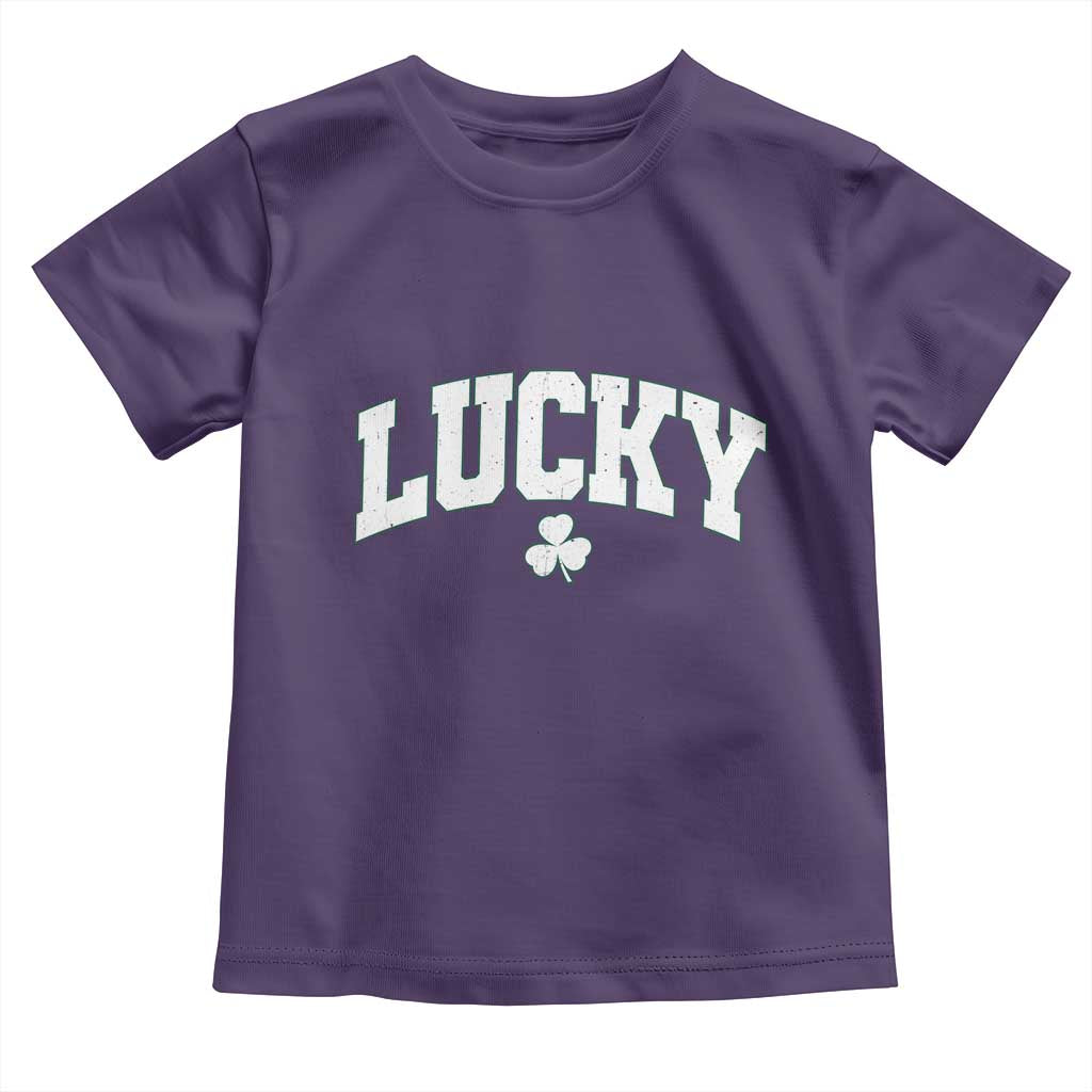 Retro Lucky Toddler T Shirt St Patricks Day Irish Shamrock Varsity