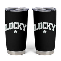 Retro Lucky Tumbler Cup St Patricks Day Irish Shamrock Varsity