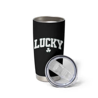 Retro Lucky Tumbler Cup St Patricks Day Irish Shamrock Varsity