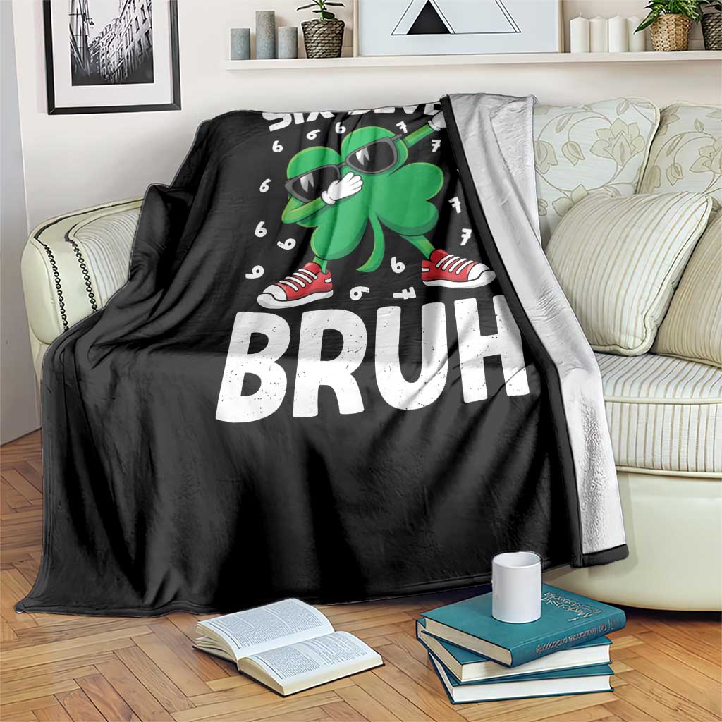 Funny Irish St Patricks Day Shamrock 67 Meme Throw Blanket Six Seven Bruh Gen Alpha Slang
