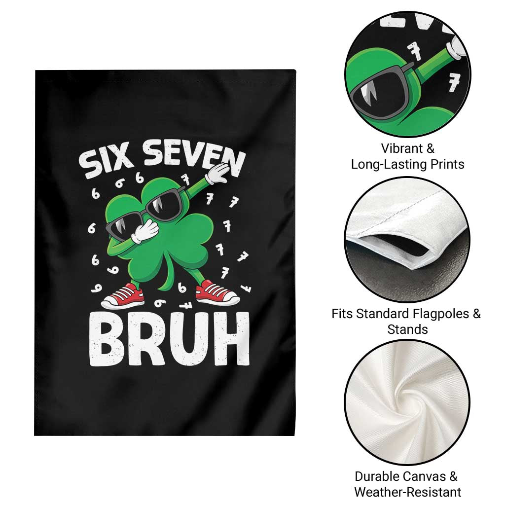 Funny Irish St Patricks Day Shamrock 67 Meme Garden Flag Six Seven Bruh Gen Alpha Slang