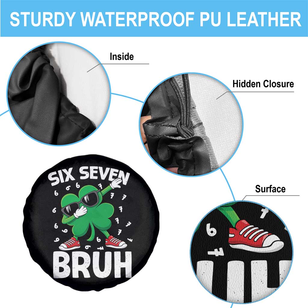 Funny Irish St Patricks Day Shamrock 67 Meme Spare Tire Cover Six Seven Bruh Gen Alpha Slang