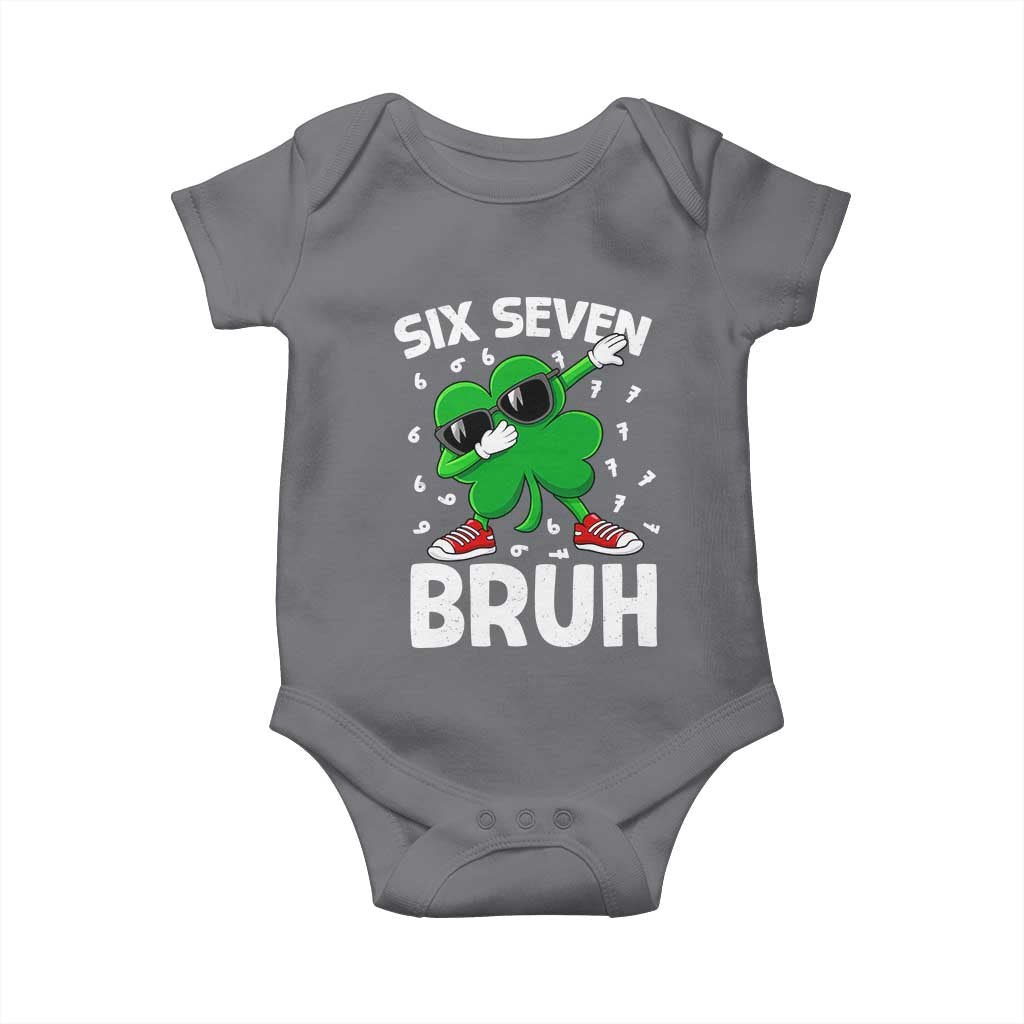 Funny Irish St Patricks Day Shamrock 67 Meme Baby Onesie Six Seven Bruh Gen Alpha Slang