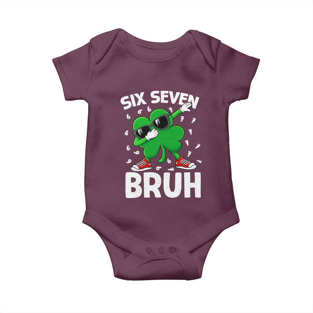 Funny Irish St Patricks Day Shamrock 67 Meme Baby Onesie Six Seven Bruh Gen Alpha Slang