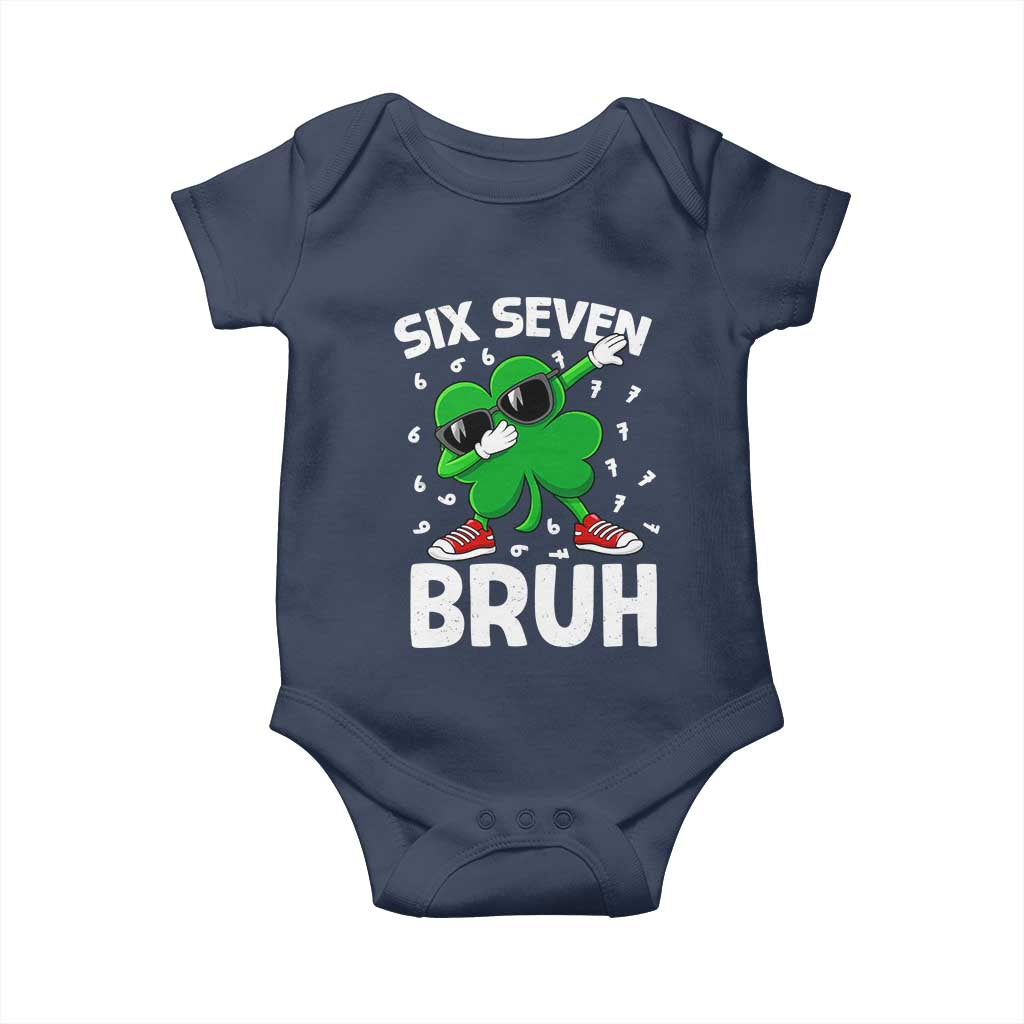 Funny Irish St Patricks Day Shamrock 67 Meme Baby Onesie Six Seven Bruh Gen Alpha Slang