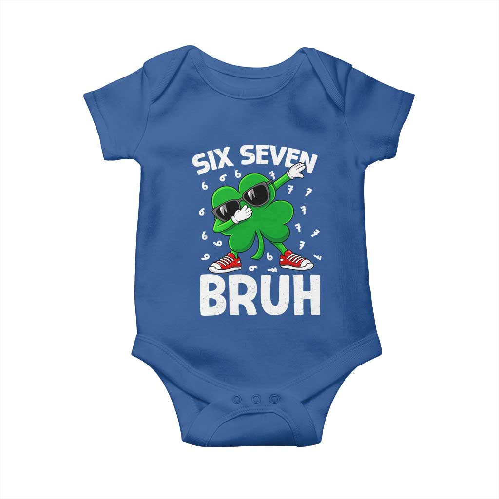 Funny Irish St Patricks Day Shamrock 67 Meme Baby Onesie Six Seven Bruh Gen Alpha Slang