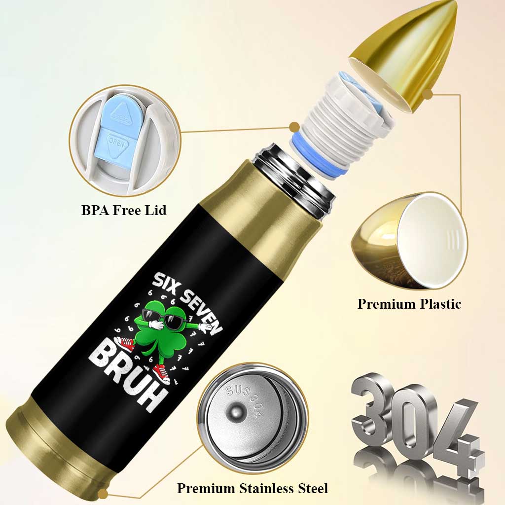 Funny Irish St Patricks Day Shamrock 67 Meme Bullet Tumbler Six Seven Bruh Gen Alpha Slang
