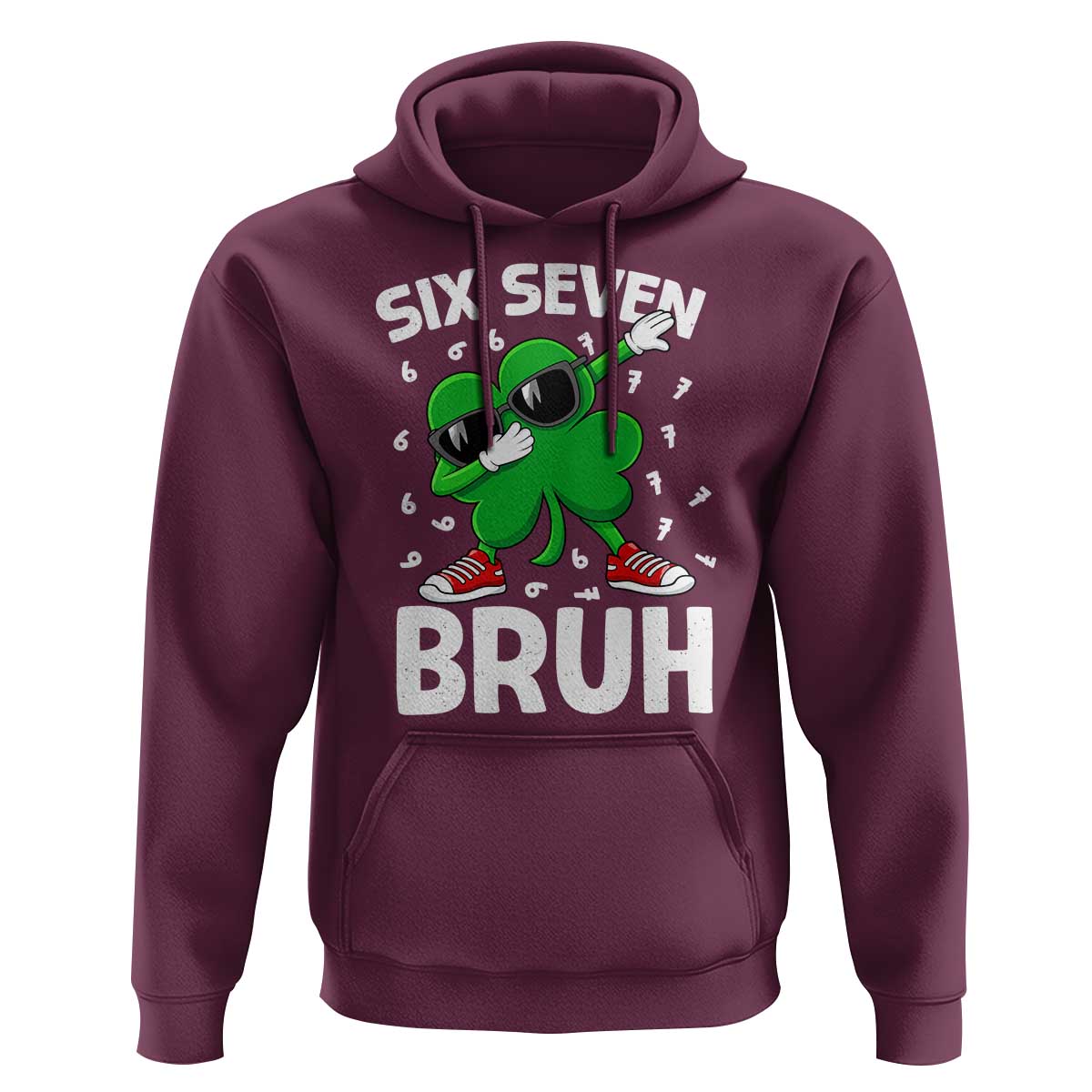 Funny Irish St Patricks Day Shamrock 67 Meme Hoodie Six Seven Bruh Gen Alpha Slang