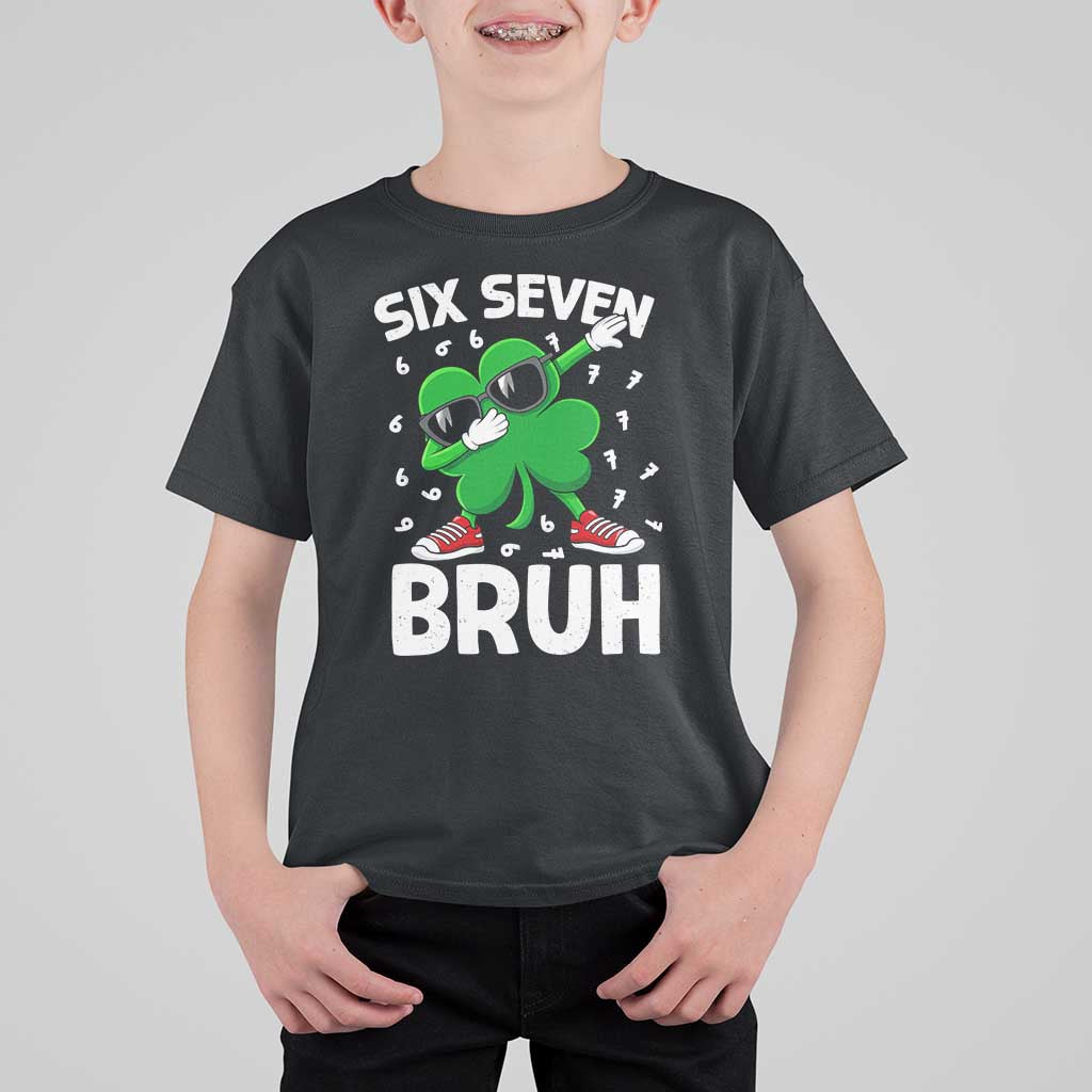 Funny Irish St Patricks Day Shamrock 67 Meme T Shirt For Kid Six Seven Bruh Gen Alpha Slang