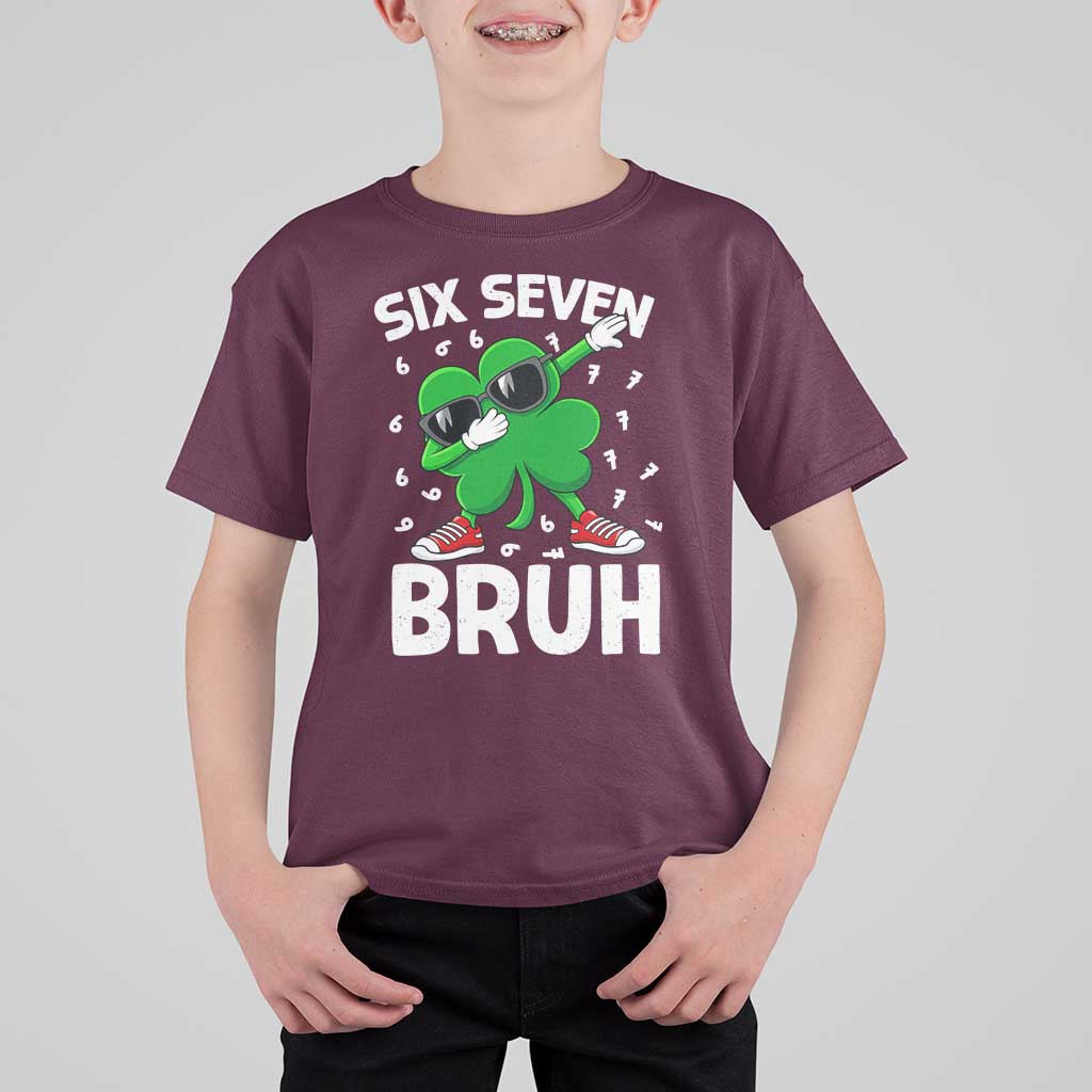Funny Irish St Patricks Day Shamrock 67 Meme T Shirt For Kid Six Seven Bruh Gen Alpha Slang