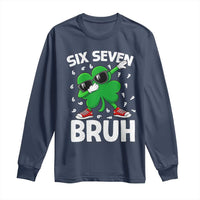 Funny Irish St Patricks Day Shamrock 67 Meme Long Sleeve Shirt Six Seven Bruh Gen Alpha Slang