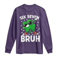 Funny Irish St Patricks Day Shamrock 67 Meme Long Sleeve Shirt Six Seven Bruh Gen Alpha Slang