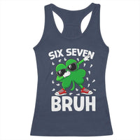 Funny Irish St Patricks Day Shamrock 67 Meme Racerback Tank Top Six Seven Bruh Gen Alpha Slang