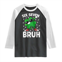 Funny Irish St Patricks Day Shamrock 67 Meme Raglan Shirt Six Seven Bruh Gen Alpha Slang
