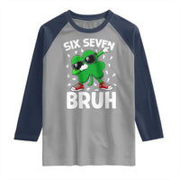 Funny Irish St Patricks Day Shamrock 67 Meme Raglan Shirt Six Seven Bruh Gen Alpha Slang