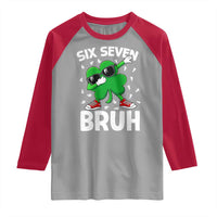 Funny Irish St Patricks Day Shamrock 67 Meme Raglan Shirt Six Seven Bruh Gen Alpha Slang