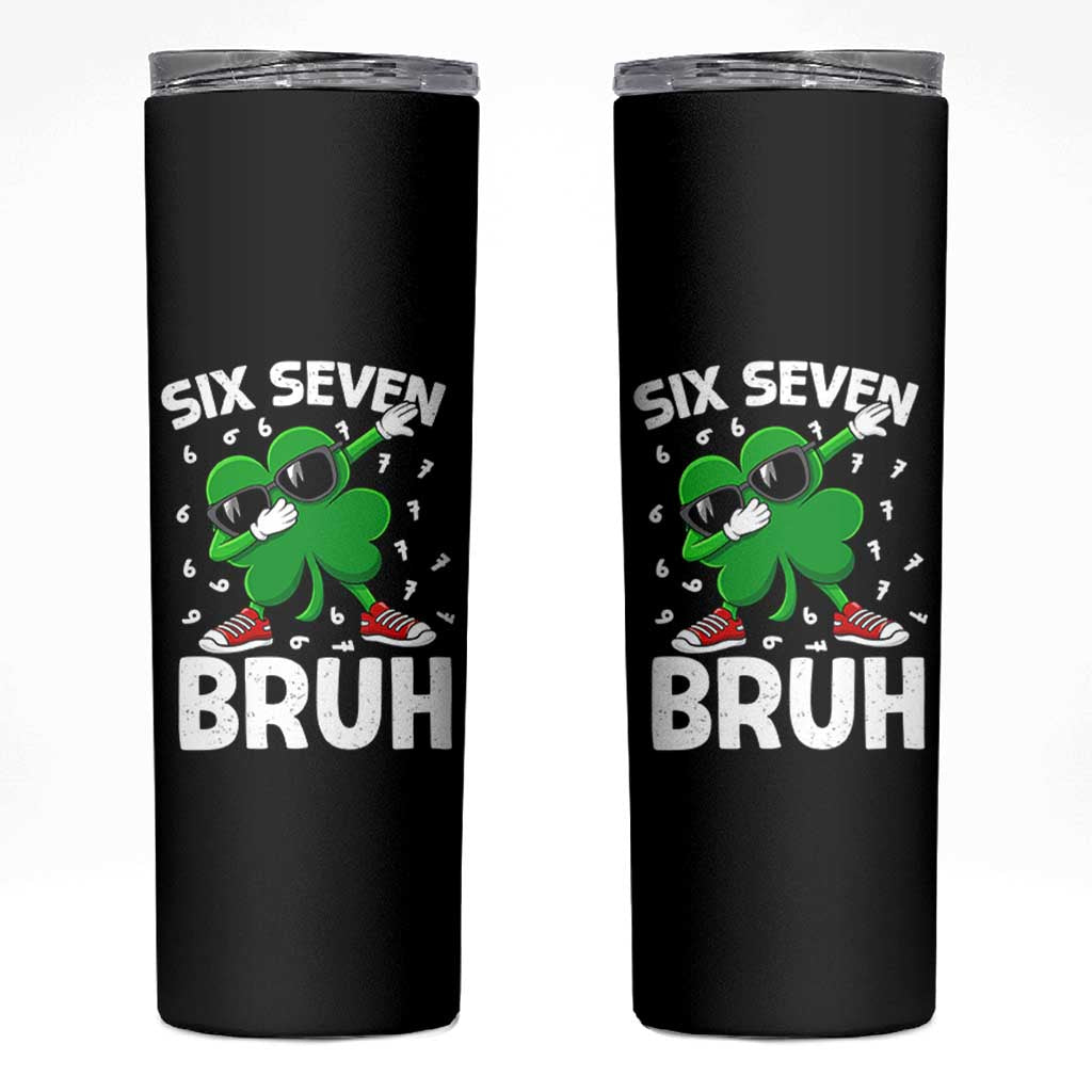 Funny Irish St Patricks Day Shamrock 67 Meme Skinny Tumbler Six Seven Bruh Gen Alpha Slang