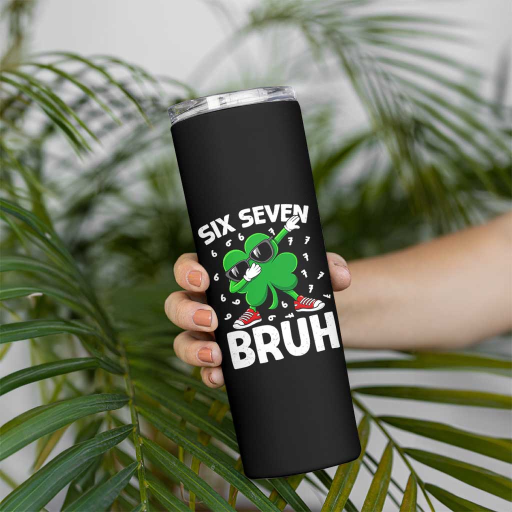 Funny Irish St Patricks Day Shamrock 67 Meme Skinny Tumbler Six Seven Bruh Gen Alpha Slang