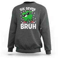 Funny Irish St Patricks Day Shamrock 67 Meme Sweatshirt Six Seven Bruh Gen Alpha Slang
