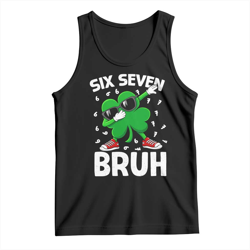 Funny Irish St Patricks Day Shamrock 67 Meme Tank Top Six Seven Bruh Gen Alpha Slang