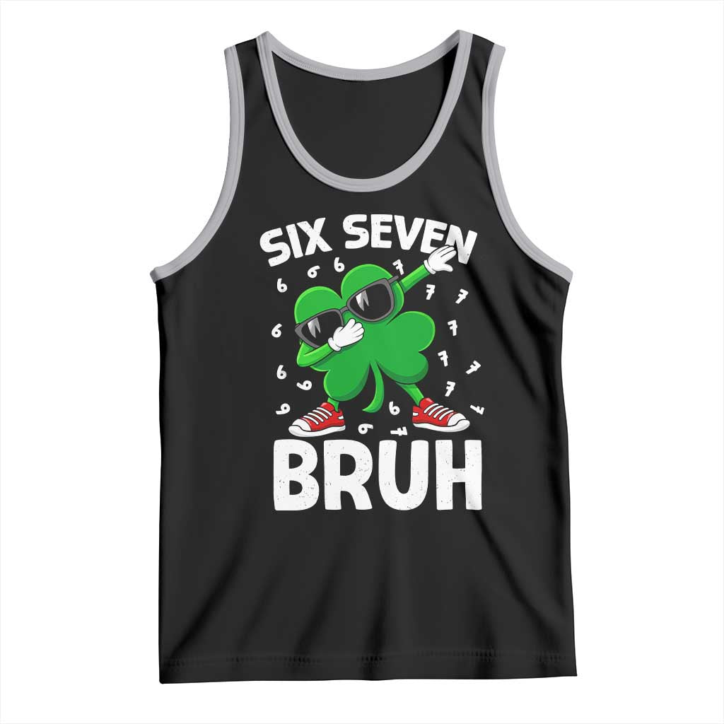 Funny Irish St Patricks Day Shamrock 67 Meme Tank Top Six Seven Bruh Gen Alpha Slang