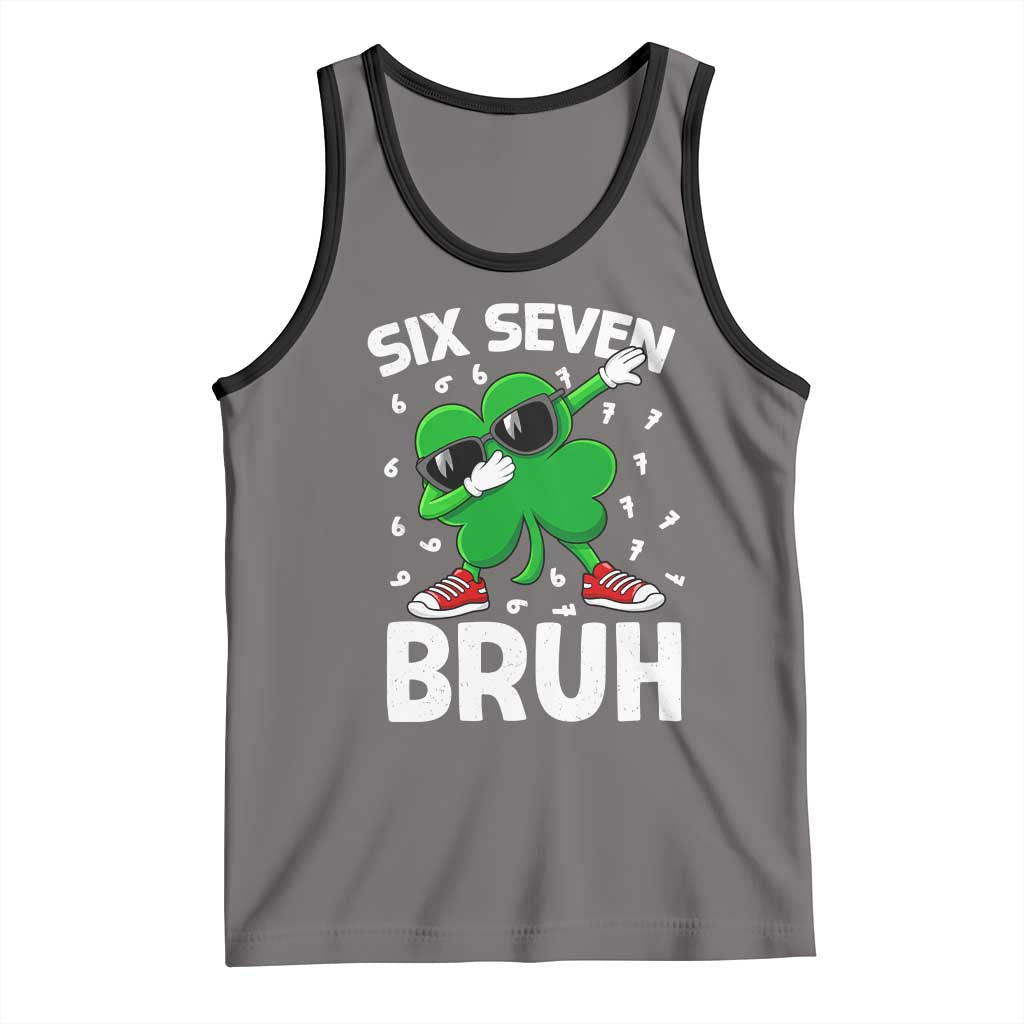 Funny Irish St Patricks Day Shamrock 67 Meme Tank Top Six Seven Bruh Gen Alpha Slang