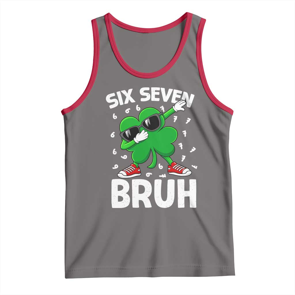 Funny Irish St Patricks Day Shamrock 67 Meme Tank Top Six Seven Bruh Gen Alpha Slang