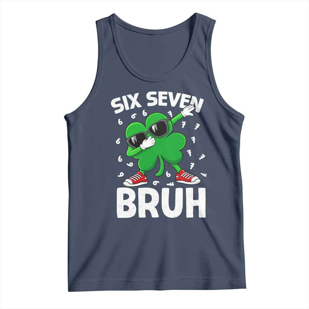 Funny Irish St Patricks Day Shamrock 67 Meme Tank Top Six Seven Bruh Gen Alpha Slang