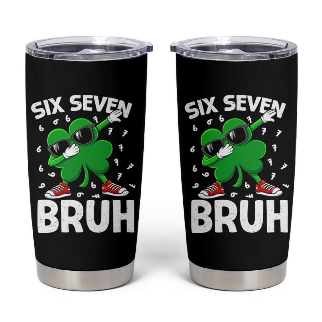 Funny Irish St Patricks Day Shamrock 67 Meme Tumbler Cup Six Seven Bruh Gen Alpha Slang