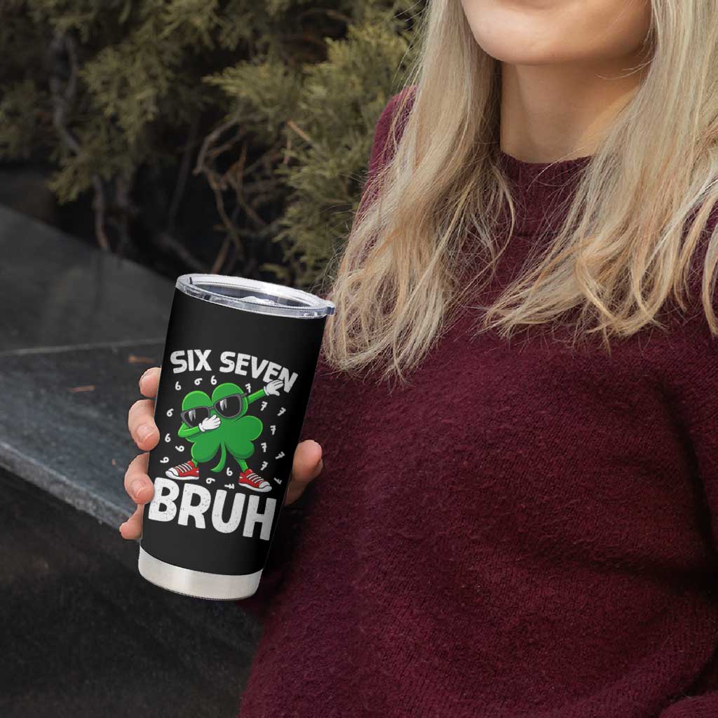Funny Irish St Patricks Day Shamrock 67 Meme Tumbler Cup Six Seven Bruh Gen Alpha Slang