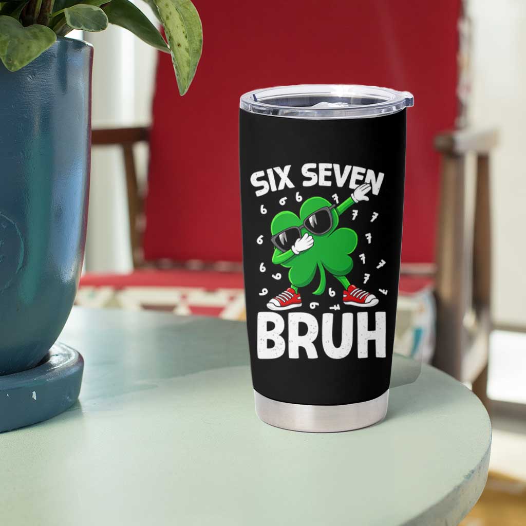 Funny Irish St Patricks Day Shamrock 67 Meme Tumbler Cup Six Seven Bruh Gen Alpha Slang