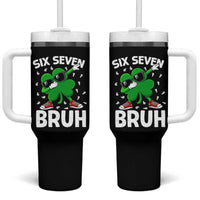 Funny Irish St Patricks Day Shamrock 67 Meme Tumbler With Handle Six Seven Bruh Gen Alpha Slang