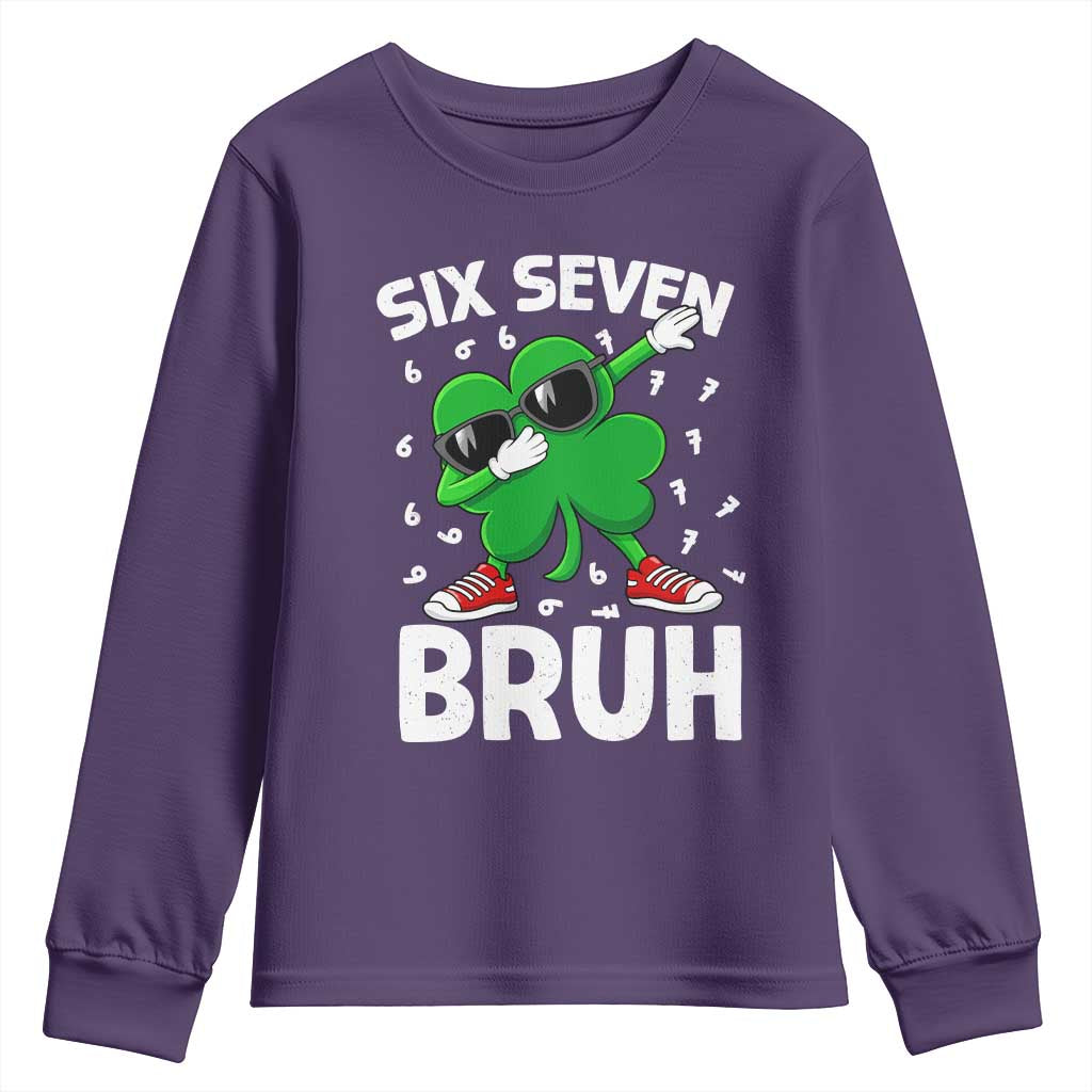 Funny Irish St Patricks Day Shamrock 67 Meme Youth Sweatshirt Six Seven Bruh Gen Alpha Slang