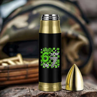 I Was 6 Now I'm 7 Bullet Tumbler Funny 7th 67 Birthday Meme Lucky Shamrock Checkered