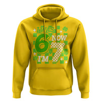 I Was 6 Now I'm 7 Hoodie Funny 7th 67 Birthday Meme Lucky Shamrock Checkered