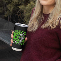 I Was 6 Now I'm 7 Tumbler Cup Funny 7th 67 Birthday Meme Lucky Shamrock Checkered