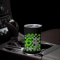 I Was 6 Now I'm 7 Tumbler Cup Funny 7th 67 Birthday Meme Lucky Shamrock Checkered
