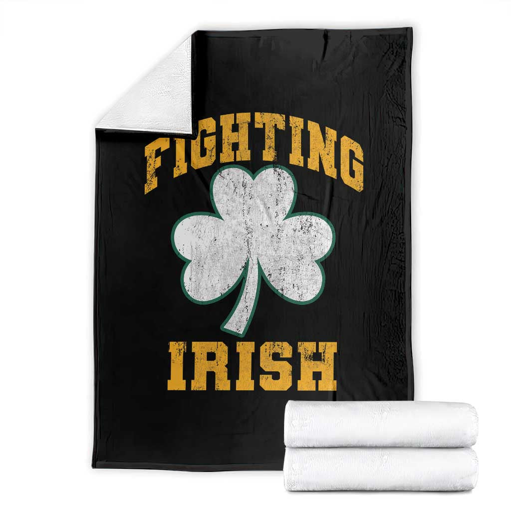 Vintage Fighting Irish Throw Blanket Retro History Gold Shamrock