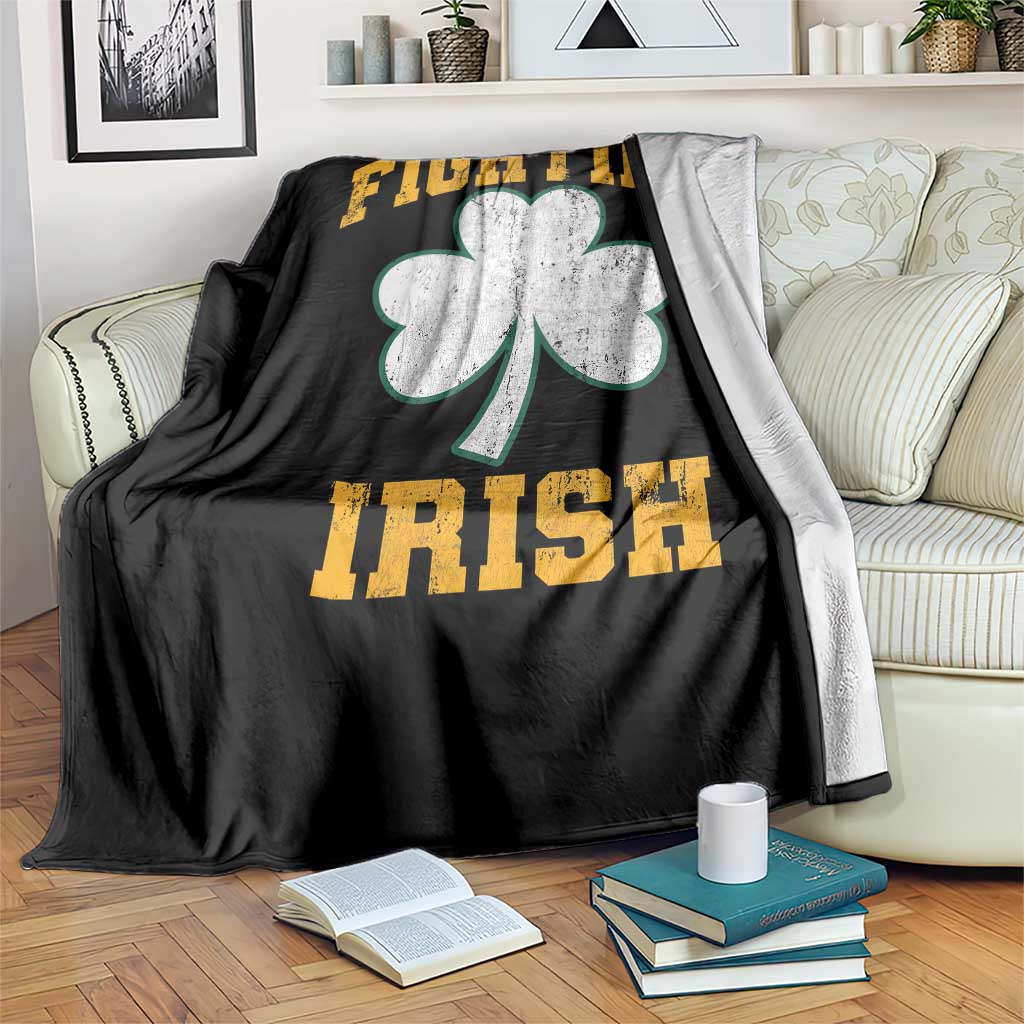 Vintage Fighting Irish Throw Blanket Retro History Gold Shamrock