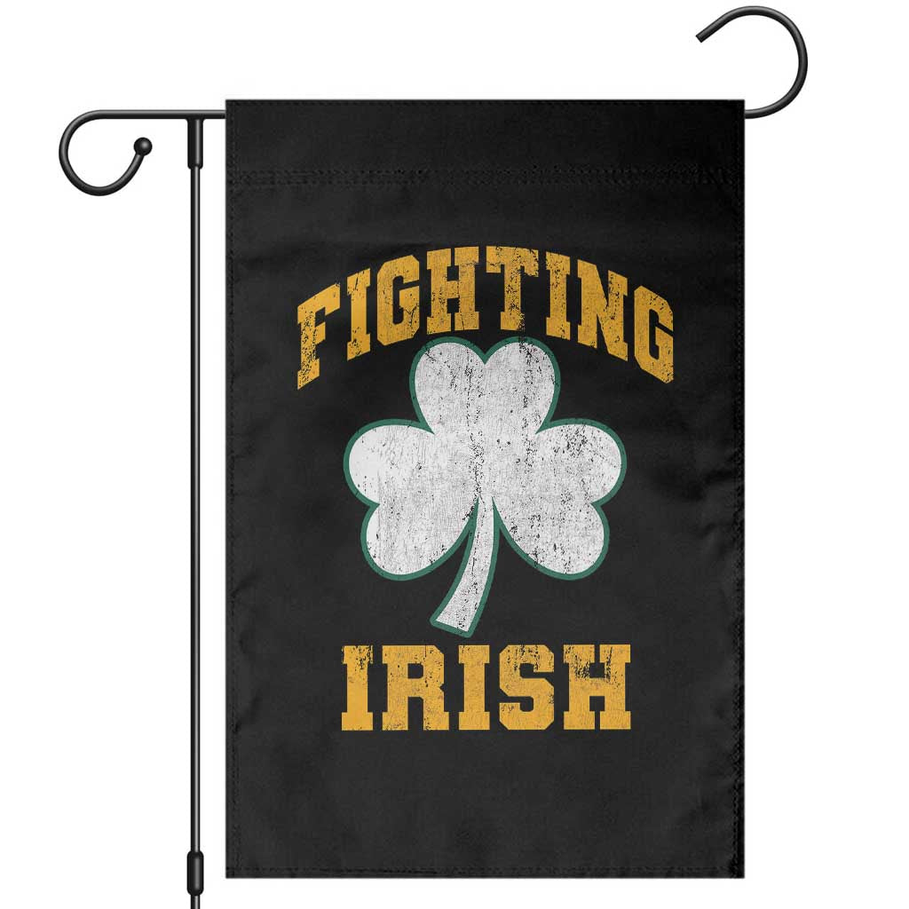 Vintage Fighting Irish Garden Flag Retro History Gold Shamrock